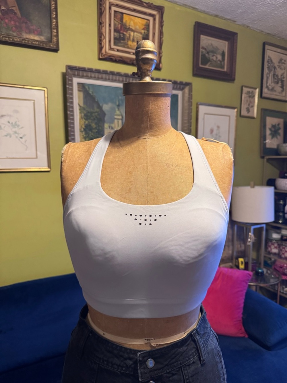 Athleta light grey seamless sports bra